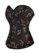 Black 1970s Floral Embroidered Corset Top - vintage fashion, retro style, classic black