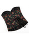 Black 1970s Floral Embroidered Corset Top - vintage fashion, retro style, classic black