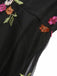 Black 1970s Floral Embroidered Mesh Strap Dress — the kind of 1970s dress that makes strangers smile