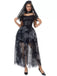 Black 1970s Halloween Ghost Bride Tulle Dress Set - vintage dress, retro fashion, classic black