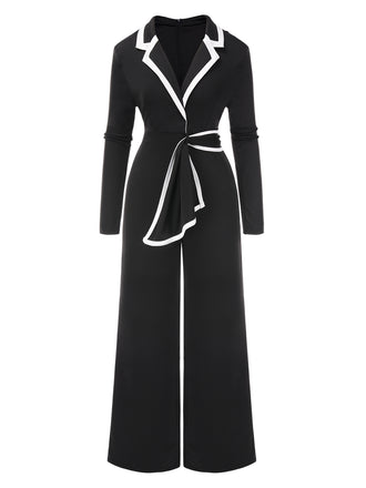 1970s Lapel Color Block Belted | 1970s | vintage romper, retro jumpsuit