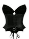 Black 1970s Leather Gothic Bat Wing Corset - vintage fashion, retro style, classic black