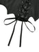 Black 1970s Leather Gothic Bat Wing Corset - vintage fashion, retro style, classic black