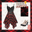 She slips into this Black 1970s Plaid Cowl Neck Dress and suddenly it's a 1970s daydream