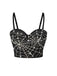 Black 1970s Rhinestone Spider Web Crop Top - vintage fashion, retro style, classic black