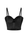 Black 1970s Rhinestone Spider Web Crop Top - vintage fashion, retro style, classic black
