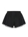 Black 1970s Solid Fur Ball Tassel Shorts, vintage fashion, retro style - perfect for women who love vintage and retro fashion
