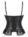 This Black 1970s Steampunk Lace Patchwork Strap Corset is 1970s romance against her skin