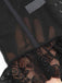 She slips into Black 1970s Steampunk Lace Patchwork Strap Corset and channels 1970s screen sirens