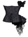 This Black 1970s Stempunk Ruffled Lace Patchwork Corset is 1970s romance against her skin