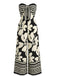 Black 1970s Print Strapless One Piece Jumpsuit 5