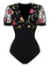 1970s VNeck Embroide Floral Bodysuit | 1970s | vintage fashion, retro style