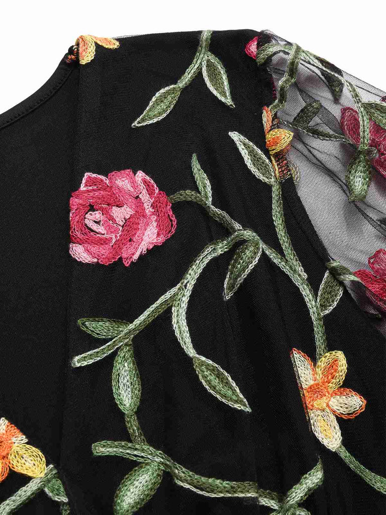 1970s VNeck Embroide Floral Bodysuit | 1970s | vintage fashion, retro style