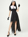 She slips into this Black 1980s Cross Patchwork Dress & Nun Veil & Gloves and suddenly it's a 1980s daydream