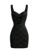 Black 1980s Cut-Out Metal Ring Bodycon Dress: beautiful vintage dress, retro fashion, elegant style with timeless appeal