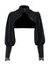 Black 1980s Gothic Lace Stand Collar Top - vintage fashion, retro style, classic black