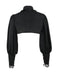 Black 1980s Gothic Lace Stand Collar Top - vintage fashion, retro style, classic black