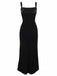 Black 1980s Gothic Slip Lace Maxi Dress - vintage dress, retro fashion, classic black
