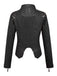 Black 1980s Irregualr Hem Rivet Motocycle Jacket - vintage fashion, retro style, classic black