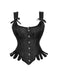 Black 1980s Jacquard Brocade Gothic Corset - vintage fashion, retro style, classic black