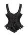 Black 1980s Jacquard Brocade Gothic Corset - vintage fashion, retro style, classic black