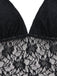 Black 1980s Lace Halter One-Piece Swimsuit 2