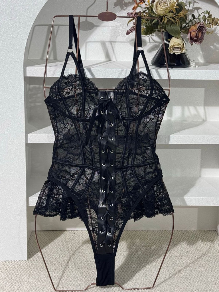 Black 1930s Lace Two Piece Set 7