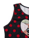 Black 1980s Polka Dot Heart Graphic Pencil Dress - vintage dress, retro fashion, classic black
