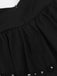 Black 1980s Punk Metal Button Lace-Up Skirt - vintage skirt, retro style, classic black