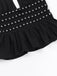 Black 1980s Punk Rhinestone Halter Top - vintage fashion, retro style, classic black