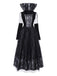 Black 1980s Queen Skull Long Sleeve Mesh Dress - vintage dress, retro fashion, classic black