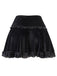 Black 1980s Solid Embroidered Lace Skirt: 1980s grace for the woman who dances through life