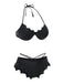 Black 1980s Solid Gothic Bat Wings Bikini Set - vintage fashion, retro style, classic black