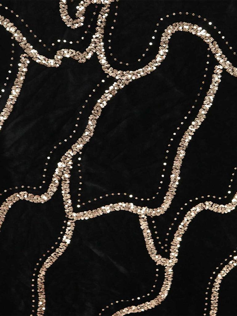 Black 1980s Strapless Sequin Bodycon Dress - vintage dress, retro fashion, classic black
