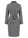 Black 1980s V-Neck Bow Houndstooth Dress, vintage dress, retro fashion - perfect for women who love vintage and retro fashion