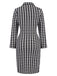 Black 1980s V-Neck Bow Houndstooth Dress, vintage dress, retro fashion - perfect for women who love vintage and retro fashion