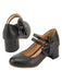 Black Bow Mary Jane Chunky Heel Shoes, vintage shoes, retro heels - perfect for women who love vintage and retro fashion