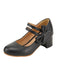 Black Bow Mary Jane Chunky Heel Shoes, vintage shoes, retro heels - perfect for women who love vintage and retro fashion