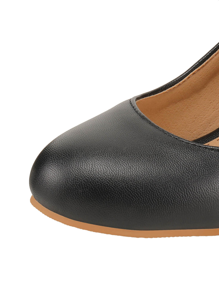 Black Bow Mary Jane Chunky Heel Shoes, vintage shoes, retro heels - perfect for women who love vintage and retro fashion