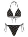 Black Gold 1970s Halter Mermaid Scale Bikini Set: beautiful vintage swimwear, retro swimsuit, pin-up style with timeless appeal