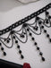 Black Gothic Artificial Crystal Tassels Pendant Necklace - vintage fashion, retro style, classic black