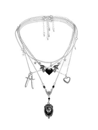 Black Gothic Metallic Halloween Necklace: timeless style reimagined