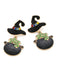 Black Halloween Cartoon Witch Hat Earrings: vintage detail work for the woman who notices