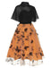 Black & Orange 1950s 3D Butterfly Cloak Dress: timeless style reimagined