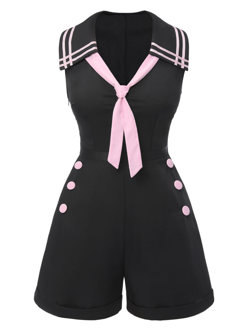 Black-Pink-1950s-Solid-Tie-