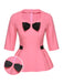 Black & Pink 1960s Bow Waist Patchwork Top, vintage top, retro blouse - perfect for women who love vintage and retro fashion