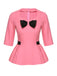 Black & Pink 1960s Bow Waist Patchwork Top, vintage top, retro blouse - perfect for women who love vintage and retro fashion