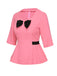 Black & Pink 1960s Bow Waist Patchwork Top, vintage top, retro blouse - perfect for women who love vintage and retro fashion