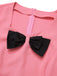 Black & Pink 1960s Bow Waist Patchwork Top, vintage top, retro blouse - perfect for women who love vintage and retro fashion