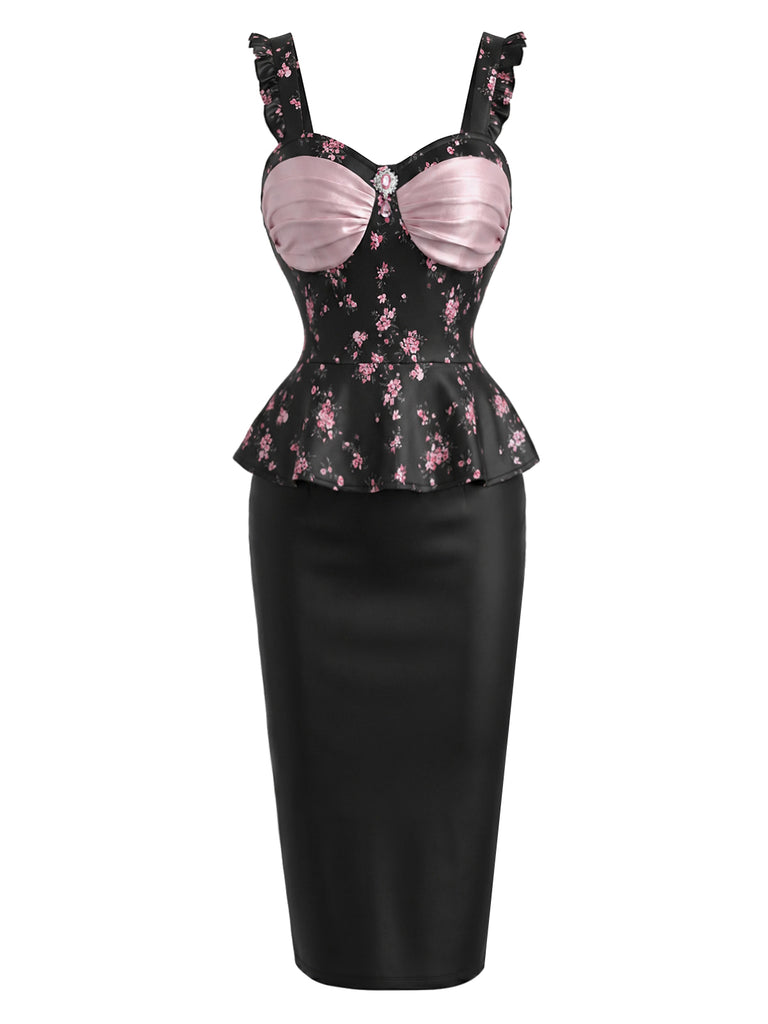 [Pre-Sale] Black 1960s Floral Vintage Classic Dress 2